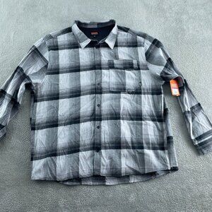Bass Outdoor XXL Heather Grey Stretch Flannel Shirt Long Sleeve NWT 2064